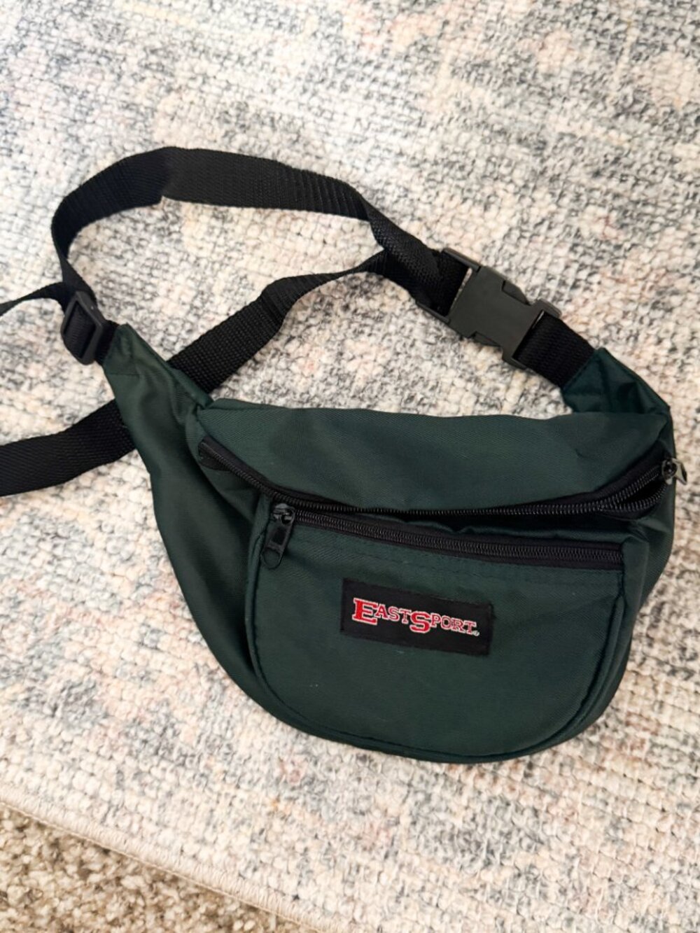 VINTAGE EASTSPORT Canvas Green Fanny Pack Adjustable Hiking Workout